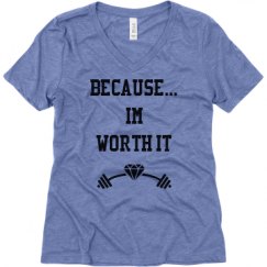 Ladies Relaxed Fit Super Soft Triblend V-Neck Tee