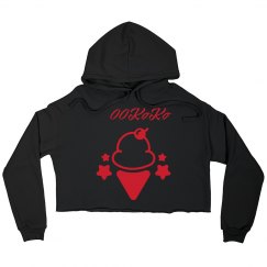 KoKo Ice Cream crop hoodie-RED