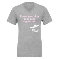 Unisex CVC Jersey V-Neck T-Shirt