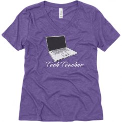 Ladies Relaxed Fit Super Soft Triblend V-Neck Tee