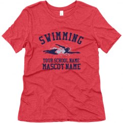 Custom School Or Team Name Swimming T-Shirt