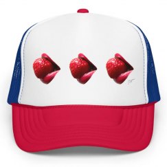 Tri Red Strawberry Lip Lucy LaRue Trucker Hat