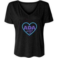 Ladies Flowy Slouchy V-Neck Tee