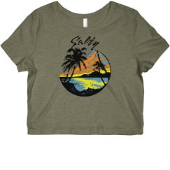 Ladies Slim Fit Crop Top Tee