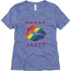 Ladies Relaxed Fit Super Soft Triblend V-Neck Tee