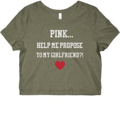 Ladies Slim Fit Crop Top Tee