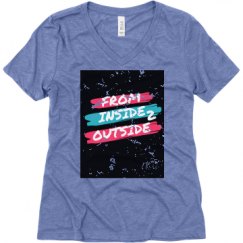 Ladies Relaxed Fit Super Soft Triblend V-Neck Tee