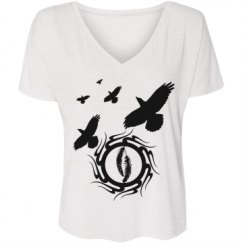 Ladies Flowy Slouchy V-Neck Tee