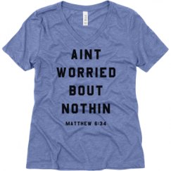 Ladies Relaxed Fit Super Soft Triblend V-Neck Tee