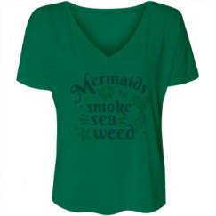 Ladies Flowy Slouchy V-Neck Tee