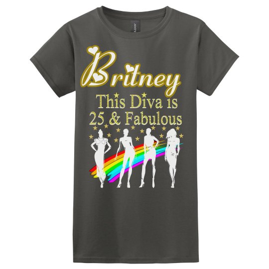 25TH BIRTHDAY DAZZLING DIVA PERSONALIZED T SHIRT
