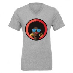Unisex CVC Jersey V-Neck T-Shirt