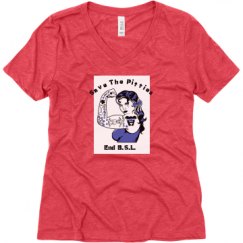 Ladies Relaxed Fit Super Soft Triblend V-Neck Tee