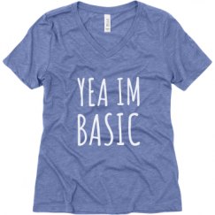 Ladies Relaxed Fit Super Soft Triblend V-Neck Tee