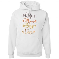 Wife Mom Boss Diva Basic Hoodie