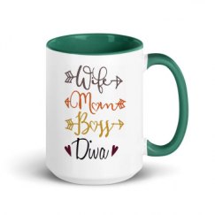 15oz Ceramic Mug with Color Inside