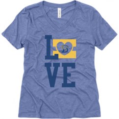 Ladies Relaxed Fit Super Soft Triblend V-Neck Tee