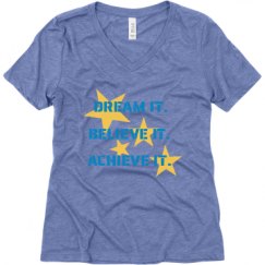 Ladies Relaxed Fit Super Soft Triblend V-Neck Tee