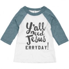 Toddler 3/4 Sleeve Raglan Tee