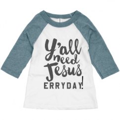 Toddler 3/4 Sleeve Raglan Tee