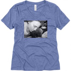 Ladies Relaxed Fit Super Soft Triblend V-Neck Tee