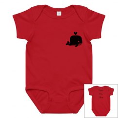 Hot pink onesie - whale logo