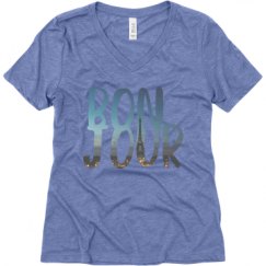 Ladies Relaxed Fit Super Soft Triblend V-Neck Tee
