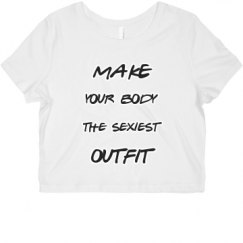 Ladies Slim Fit Crop Top Tee