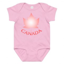 Canada Souvenir Baby Bodysuit Pink Canada One-piece