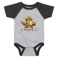 Canada Flag Baby Bodysuits Sporty Canada one-piece