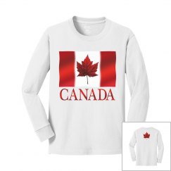 Kid's Canada Long Sleeve Maple Leaf Canada Shirts