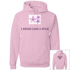 I shine like a star pink hoodie