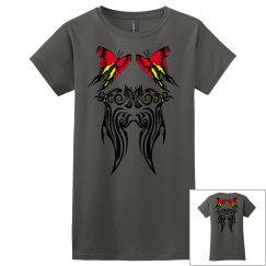 Tribal Butterflies red