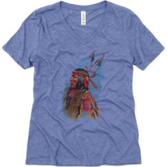 Ladies Relaxed Fit Super Soft Triblend V-Neck Tee