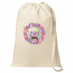 cute raccoon with flowers