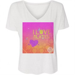 Ladies Flowy Slouchy V-Neck Tee