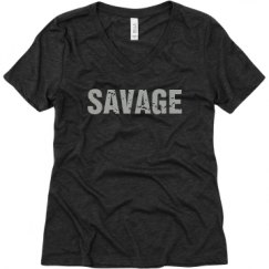 Ladies Relaxed Fit Super Soft Triblend V-Neck Tee