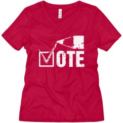 Ladies Relaxed Fit V-Neck Tee