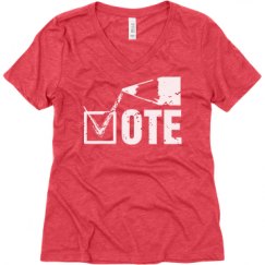 Ladies Relaxed Fit Super Soft Triblend V-Neck Tee