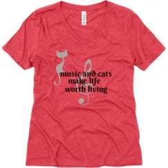 Ladies Relaxed Fit Super Soft Triblend V-Neck Tee