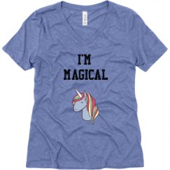 Ladies Relaxed Fit Super Soft Triblend V-Neck Tee