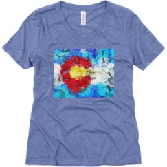 Ladies Relaxed Fit Super Soft Triblend V-Neck Tee