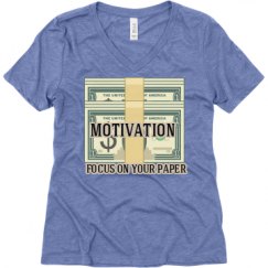 Ladies Relaxed Fit Super Soft Triblend V-Neck Tee