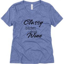 Ladies Relaxed Fit Super Soft Triblend V-Neck Tee