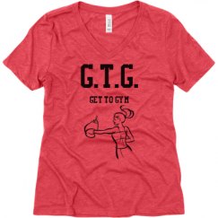 Ladies Relaxed Fit Super Soft Triblend V-Neck Tee