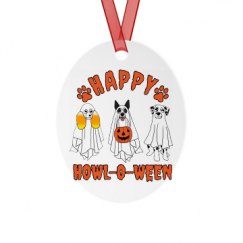 Metal Oval Christmas Ornament