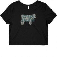 Ladies Slim Fit Crop Top Tee