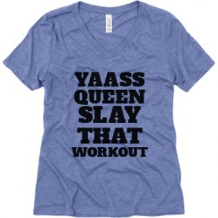 Ladies Relaxed Fit Super Soft Triblend V-Neck Tee