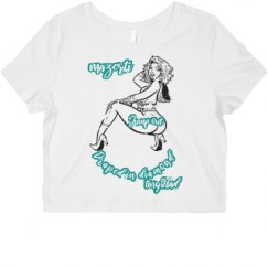 Ladies Slim Fit Crop Top Tee