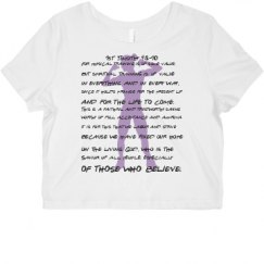 Ladies Slim Fit Crop Top Tee